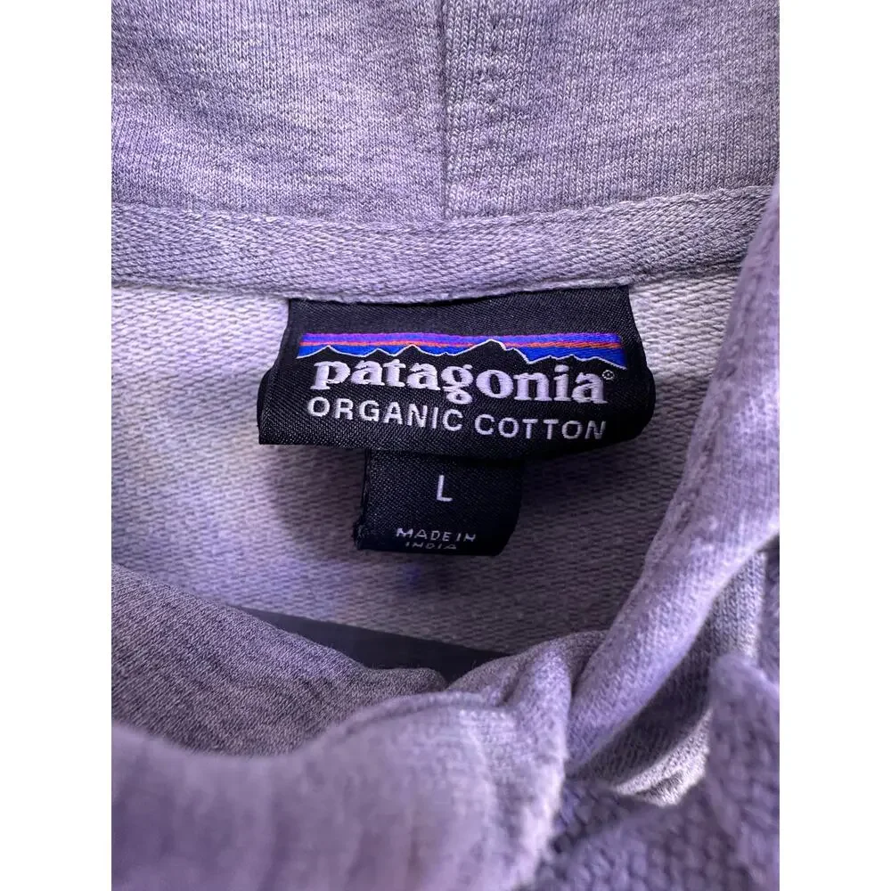 Patagonia Light Gray Hoodie IconLogo On The Chest Size Large